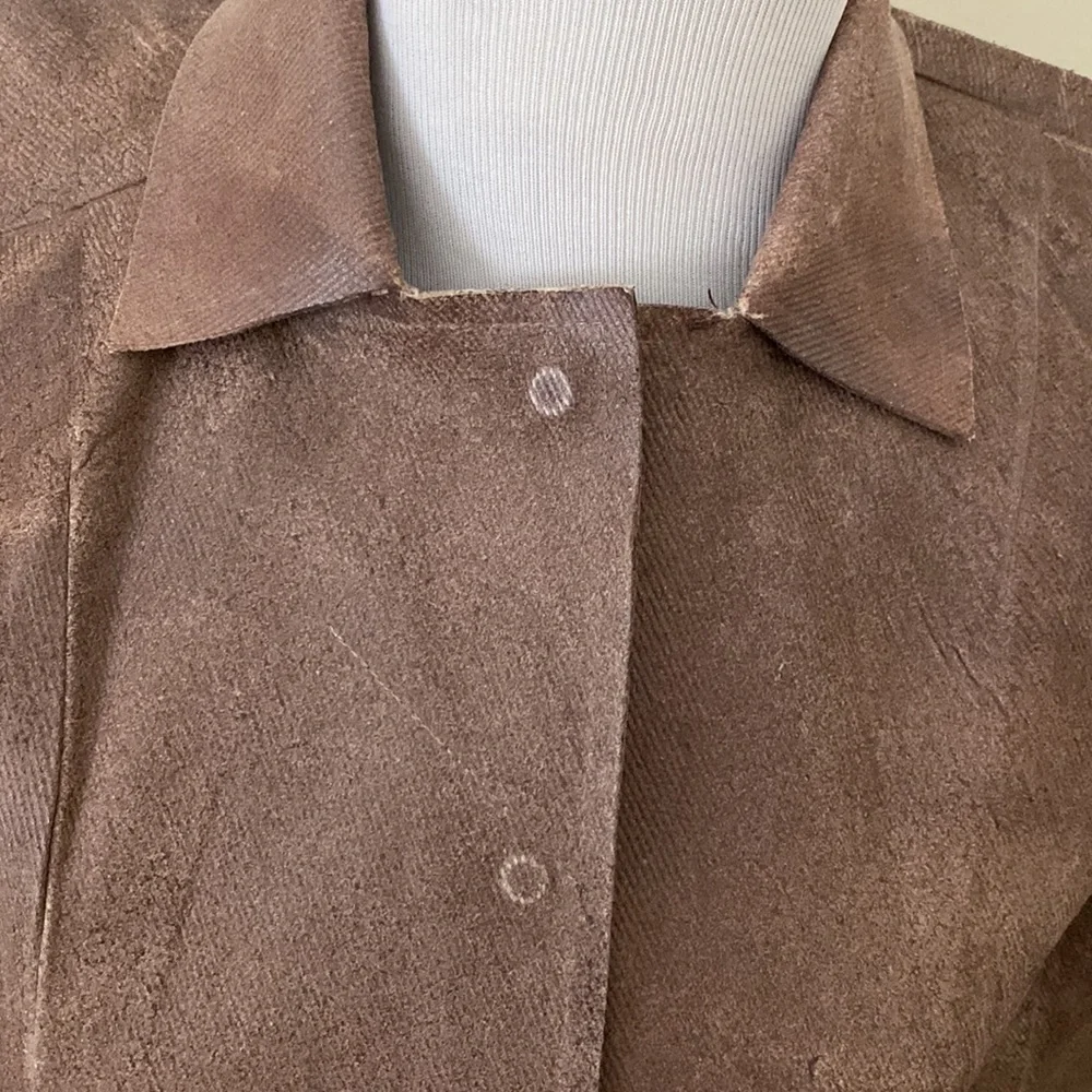 Express Painted Canvas Brown Blazer Jacket Size 0 - Picture 2 of 10